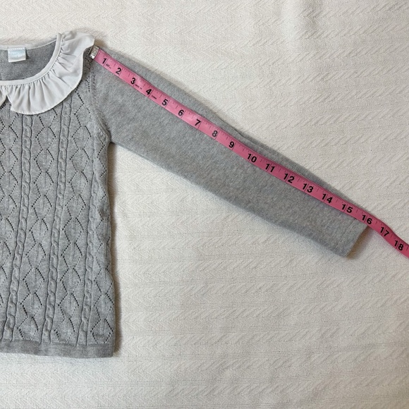 EdgeHill Collection long sleeve peter pan collar sweater - gray - sz 5 - Picture 8 of 9